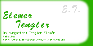 elemer tengler business card